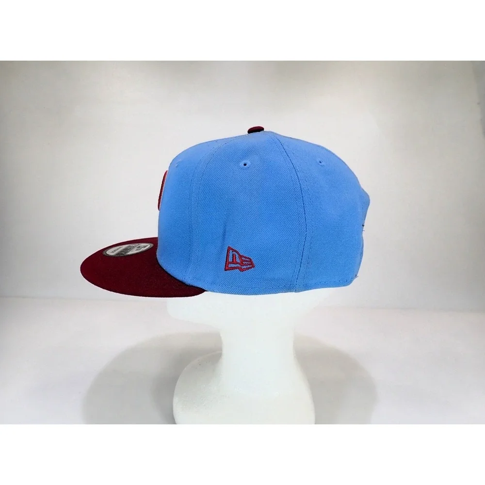 New Era 9FIFTY Philadelphia Phillies Snapback Hat Sky Blue Maroon Cooperstown